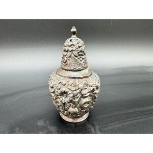 Antique Wilcox & Ball Silverplate Lidded Potpourri Jar Floral Embossed Victorian